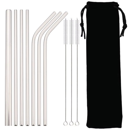 Reusable Drinking Straw 18/10 Stainless Steel Straw Set High Quality Metal Colorful Straw with Cleaner Brush Bar Party Accessory