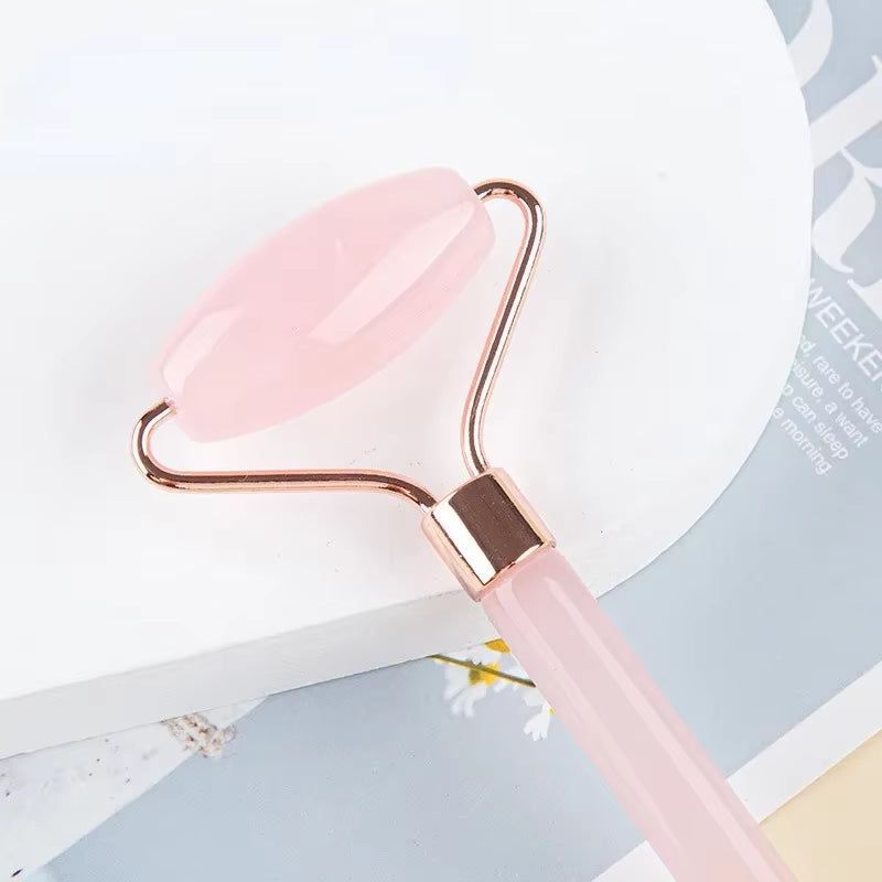 Pink Gua Sha Roller Massager Rose Scraping Facial Skin Beauty Care Resin Guasha Board for Body Scraping Face Massage Tool Set