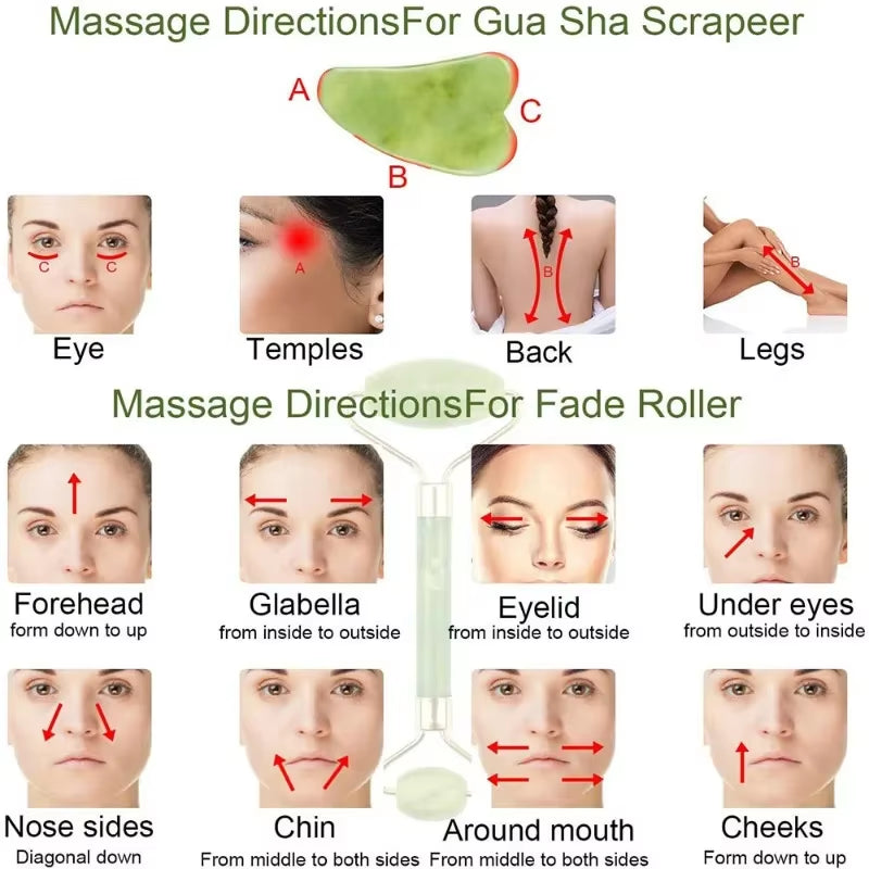 Pink Gua Sha Roller Massager Rose Scraping Facial Skin Beauty Care Resin Guasha Board for Body Scraping Face Massage Tool Set