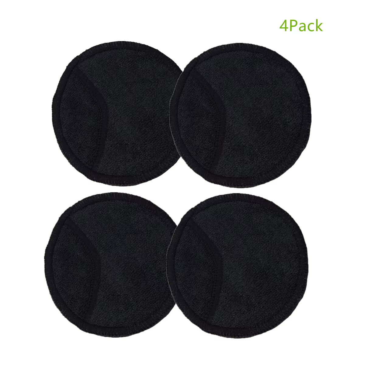 4Pack Reusable Makeup Remover Pads Reusable Bamboo Terry Rounds for All Skin Types, Eco-Friendly Reusable Pads with Pocket