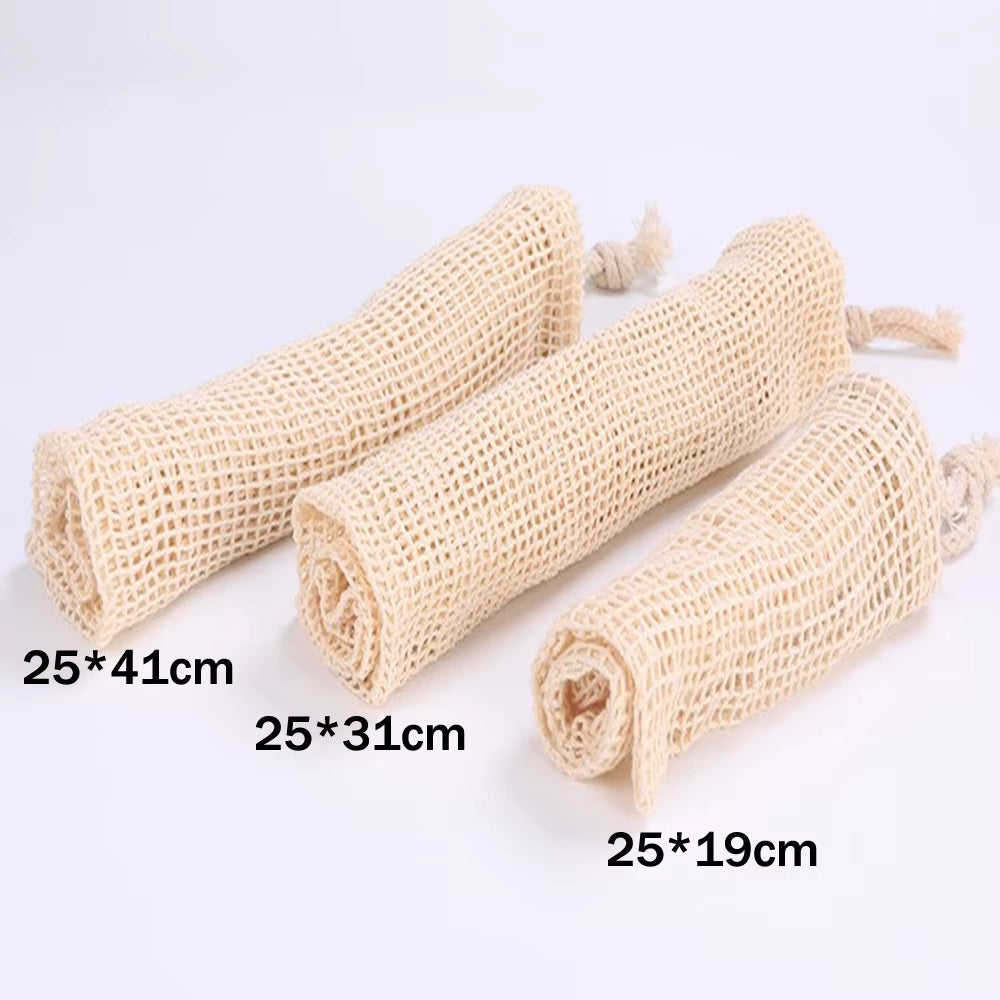 Cotton Mesh Vegetable Bags Produce Bag Reusable Cotton Mesh Vegetable Storage Bag Kitchen Fruit Vegetable with Drawstring